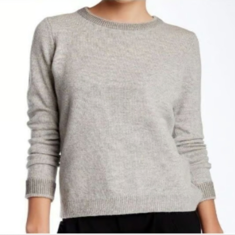 Vince Gray Boat Neck Cotton Sweater In Light Grey $225
